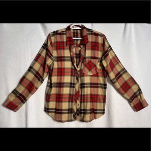 Maurices Khaki Plaid Super Soft Button Down Shirt